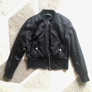 Zara black bomber jacket